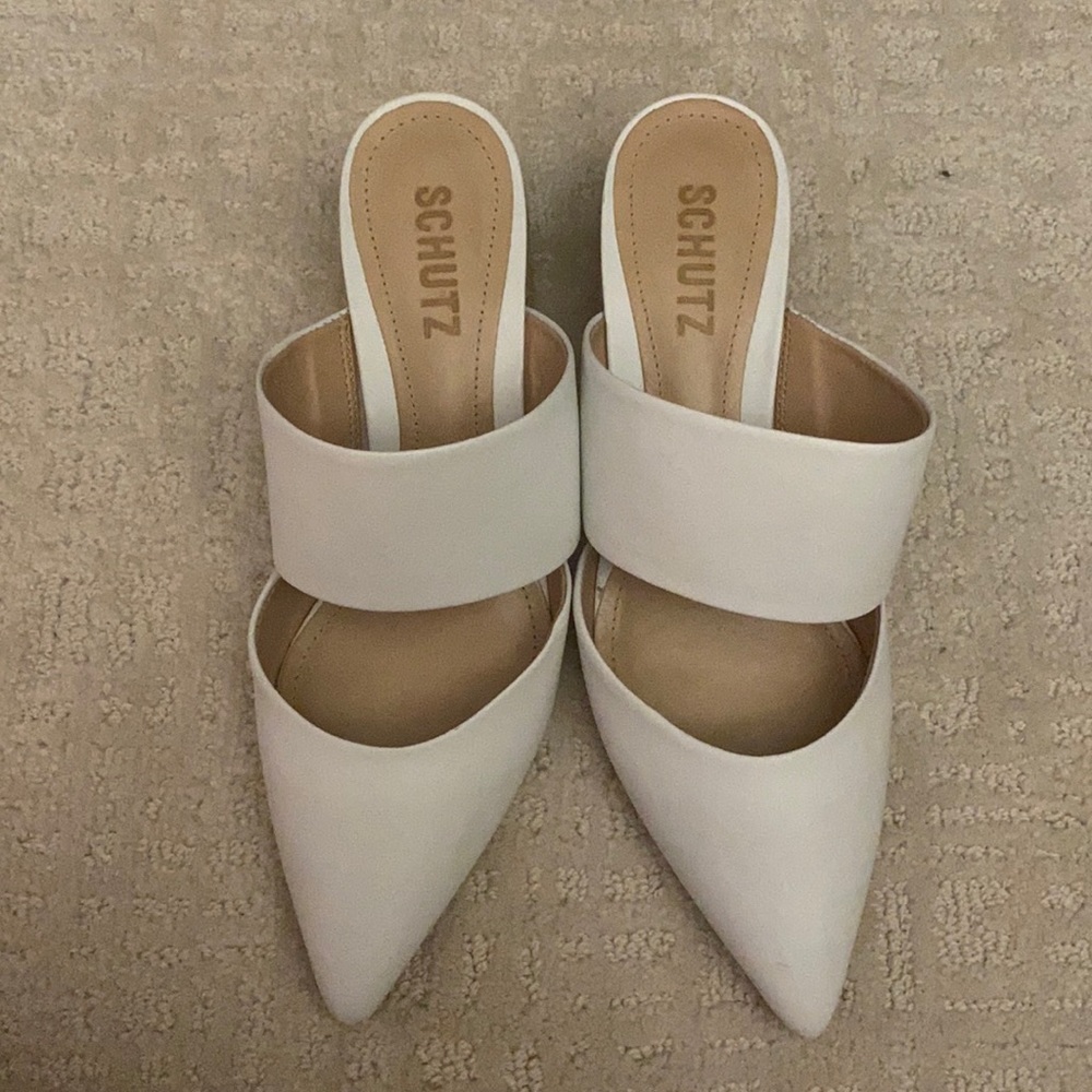 Schutz white close- toed sandal